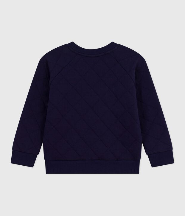 Sweatshirt enfant en coton uni bleu marine