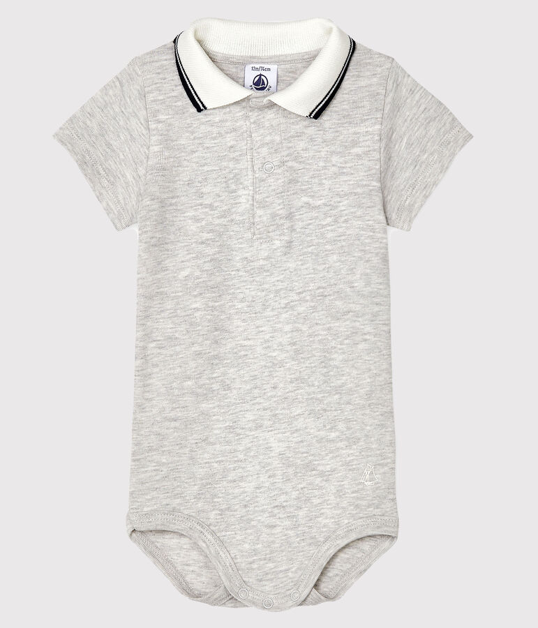 Body col polo b&eacute;b&eacute; gar&ccedil;on gris