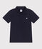 Polo enfant en coton à manches courtes uni bleu SMOKING
