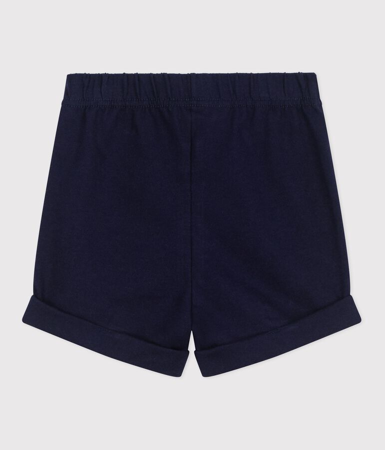 Short b&eacute;b&eacute; en coton uni bleu