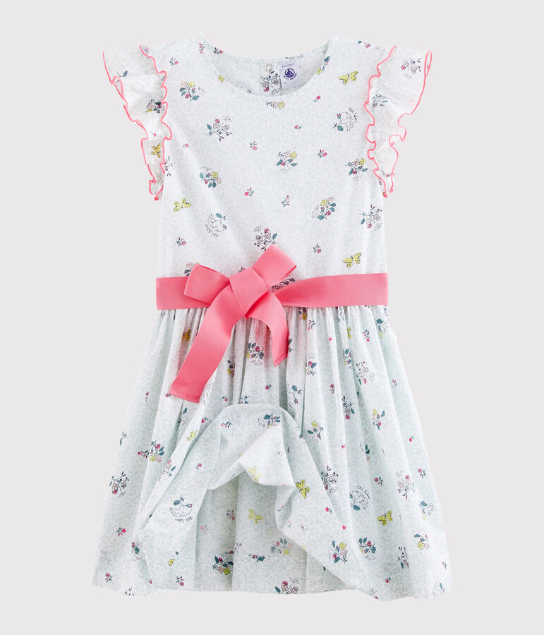 Robe enfant fille blanc/multicouleur