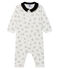 Dors bien sans pieds bébé garçon en côte blanc MARSHMALLOW/ MULTICO CN