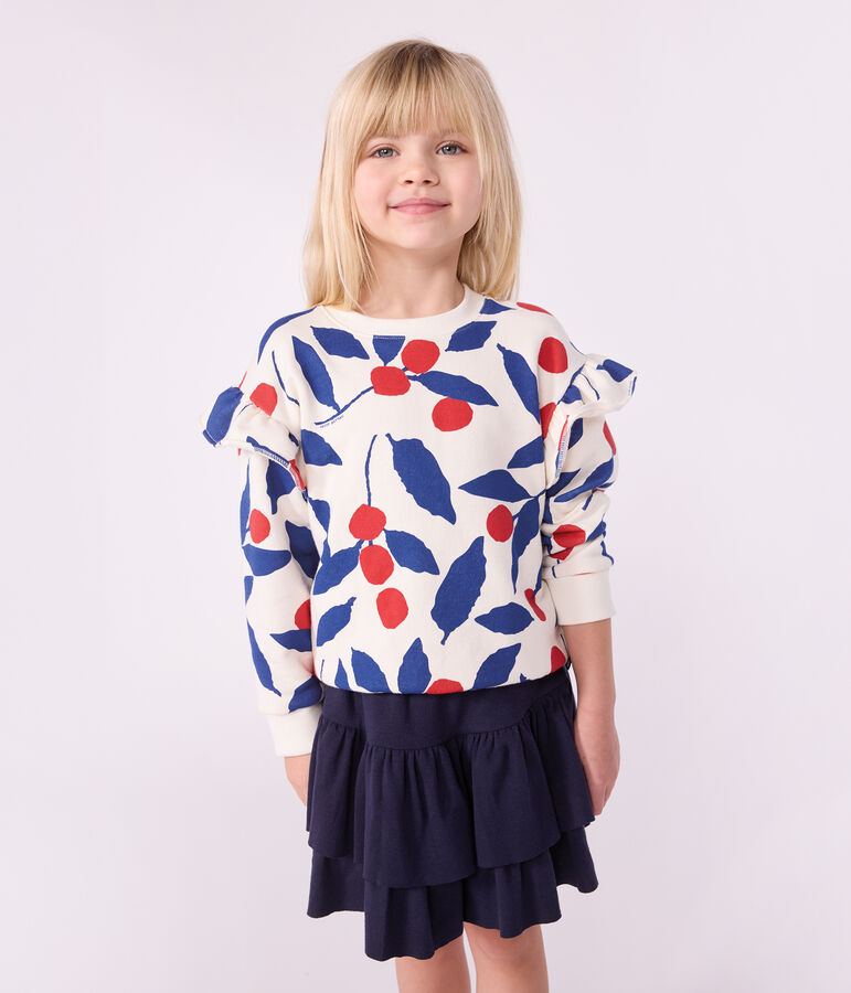 Sweatshirt enfant en coton imprim&eacute; MILK/ MULTICO