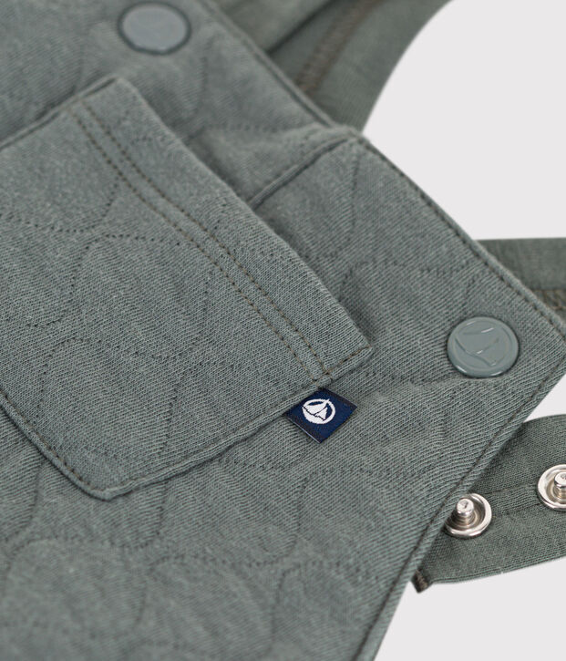 Salopette longue en tubique matelass&eacute; b&eacute;b&eacute; kaki