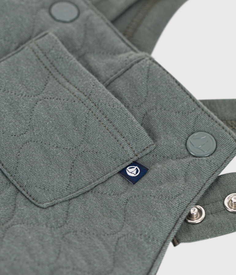 Salopette longue en tubique matelass&eacute; b&eacute;b&eacute; vert