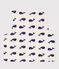 Gilet sans manche bébé baleines reversible en coton beige MONTELIMAR/bleu MEDIEVAL