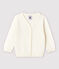 Cardigan en tricot jersey coton/lin bébé garçon blanc MARSHMALLOW
