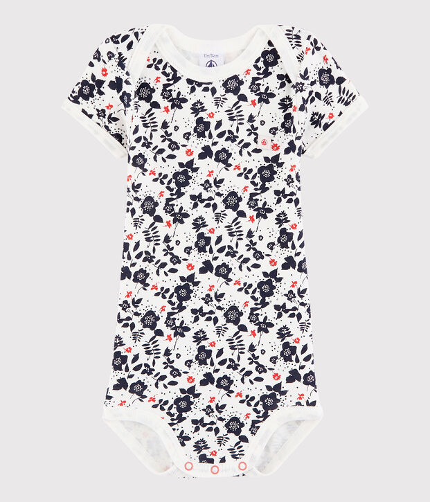 Body manches courtes b&eacute;b&eacute; fille blanc/multicouleur