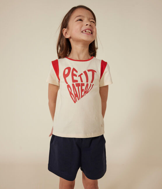 Short en coton enfant fille bleu SMOKING