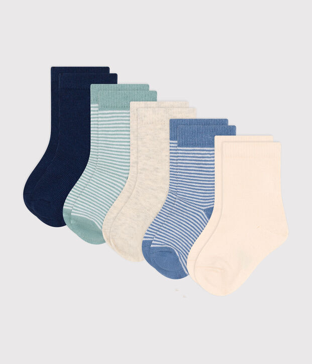 5 paires de chaussettes en coton milleraies b&eacute;b&eacute; multicouleur
