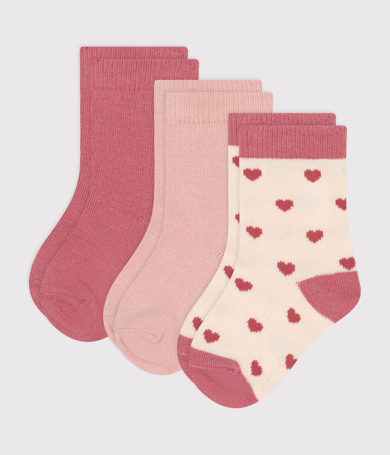 3 paires de chaussettes en coton c&oelig;urs b&eacute;b&eacute; multicouleur