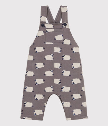 PETIT BATEAU - Salopette bébé longue imprimée moutons en molleton