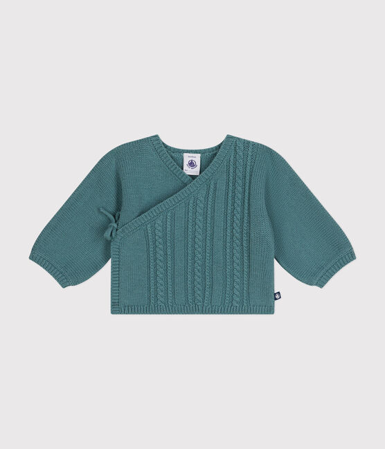 Cardigan en laine et coton bébé vert PAUL