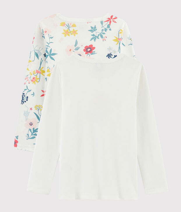 Lot de 2 tee-shirts manches longues imprim&eacute; fleuri petite fille multicouleur