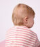 Tee-shirt b&eacute;b&eacute; en coton manches longues &agrave; rayures rose/&eacute;cru