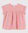 Blouse manches courtes en coton bio bébé rose PAPAYE/ MARSHMALLOW