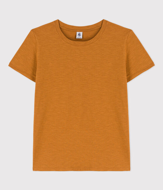 Tee-shirt LE DROIT col rond en coton Femme marron TOAST