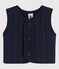 Veste bébé sans manche en tubique matelassé bleu SMOKING