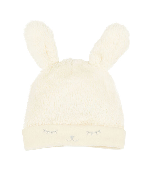 Bonnet b&eacute;b&eacute; fille doubl&eacute; polaire blanc