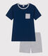 Pyjama short enfant en coton uni