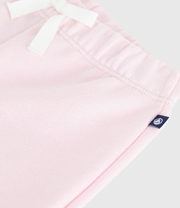 Pantalon de jogging b&eacute;b&eacute; en coton uni rose clair