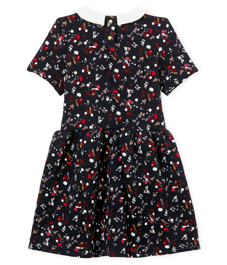 Robe enfant fille manches courtes bleu SMOKING/blanc MULTICO