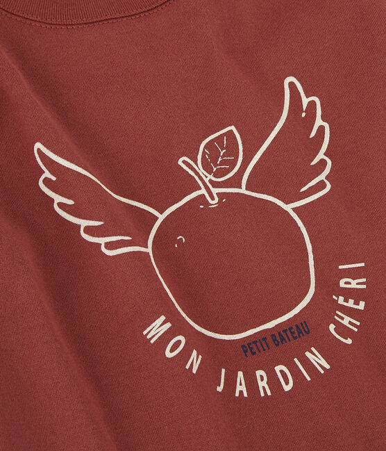 T-shirt manches courtes en coton enfant garçon marron OMBRIE