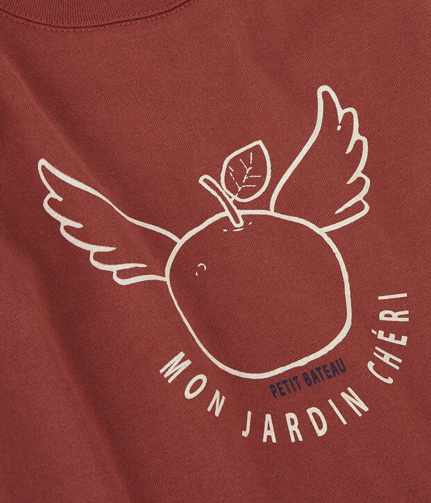 T-shirt manches courtes en coton enfant gar&ccedil;on marron