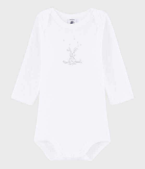 Body manches longues bébé fille-garçon blanc ECUME