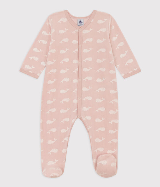 Dors-bien baleines roses en velours SALINE/ MARSHMALLOW