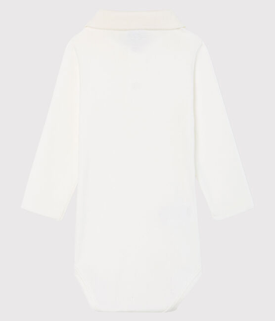 Body manches longues avec col polo bébé garçon blanc MARSHMALLOW