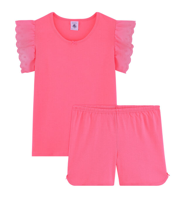 Pyjacourt petite fille en c&ocirc;te rose