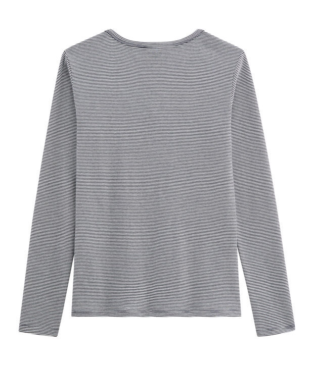 Tee shirt manches longues iconique femme bleu/blanc