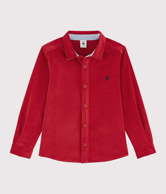 Chemise en velours enfant garçon rouge TERKUIT