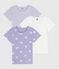 Lot de tee-shirts enfant en coton manches courtes imprimé cœurs variante 1