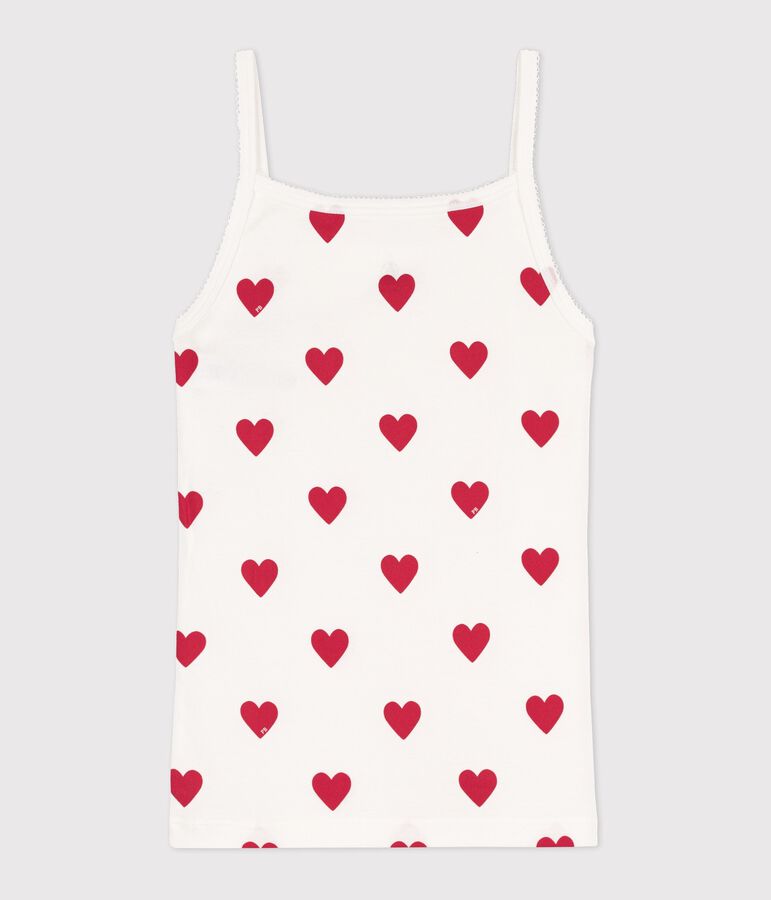 Chemise &agrave; bretelles L'ICONIQUE en coton BIO Femme blanc/rouge