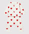 Ensemble 3 pièces cœurs rouges bébé en coton biologique blanc MARSHMALLOW/rouge TERKUIT