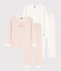 Lot de 2 pyjamas petits coeurs en coton petite fille