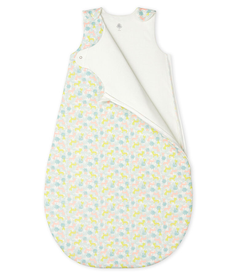 Gigoteuse b&eacute;b&eacute; en c&ocirc;te blanc/rose