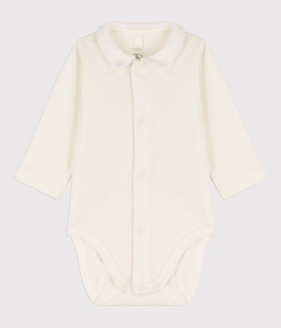 Body à col bébé en coton blanc MARSHMALLOW