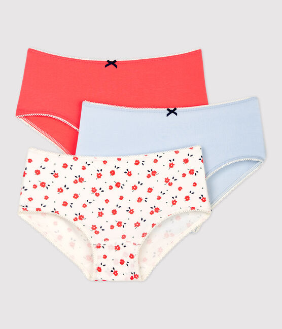 Lot de 3 shorties imprimé fleuri petite fille en coton biologique variante 1