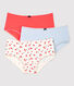 Lot de 3 shorties imprimé fleuri petite fille en coton biologique