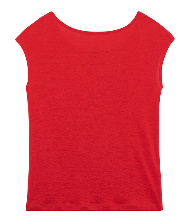 Tee shirt lin femme rouge