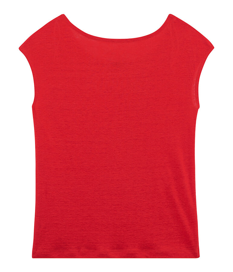 Tee shirt lin femme rouge PEPS