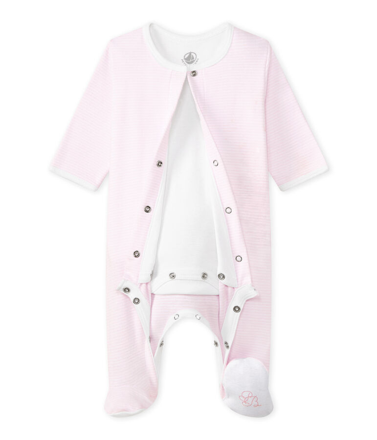 Bodyjama B&eacute;b&eacute; mixte rose VIENNE/blanc ECUME