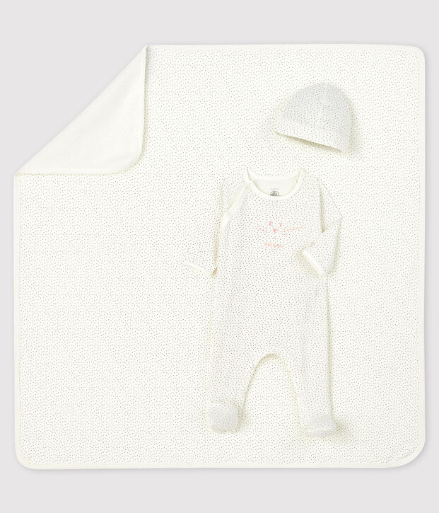 Coffret cadeau naissance b&eacute;b&eacute; fille en c&ocirc;te multicouleur