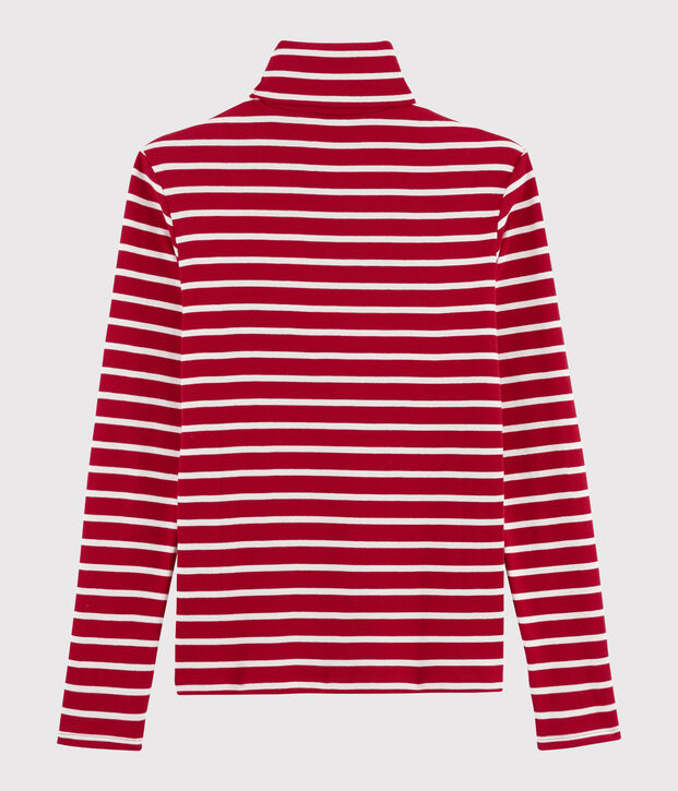 Sous pull iconique Femme rouge/blanc