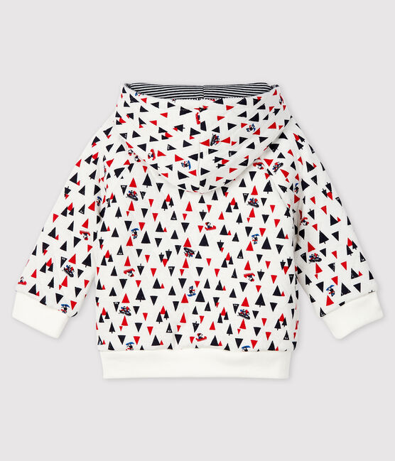 Sweatshirt à capuche bébé garçon blanc MARSHMALLOW/blanc MULTICO