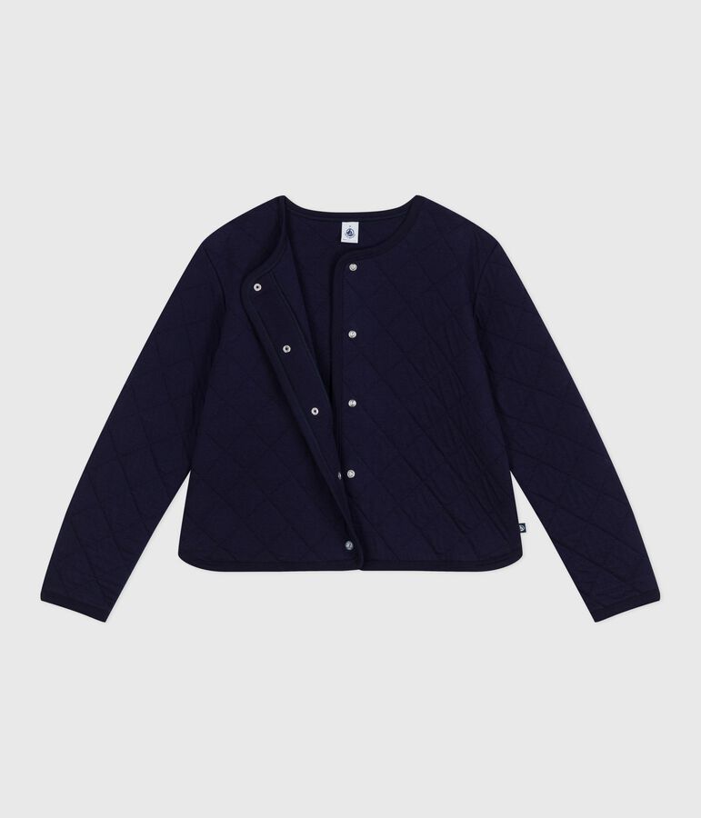 Cardigan femme en coton uni bleu SOIR