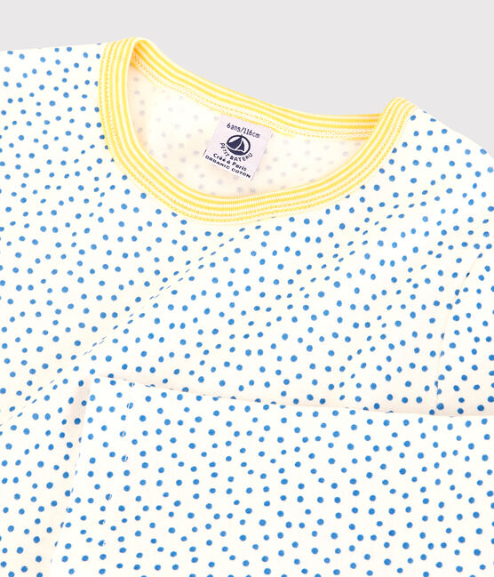 Pyjama à motifs en coton enfant blanc MARSHMALLOW/bleu BRASIER